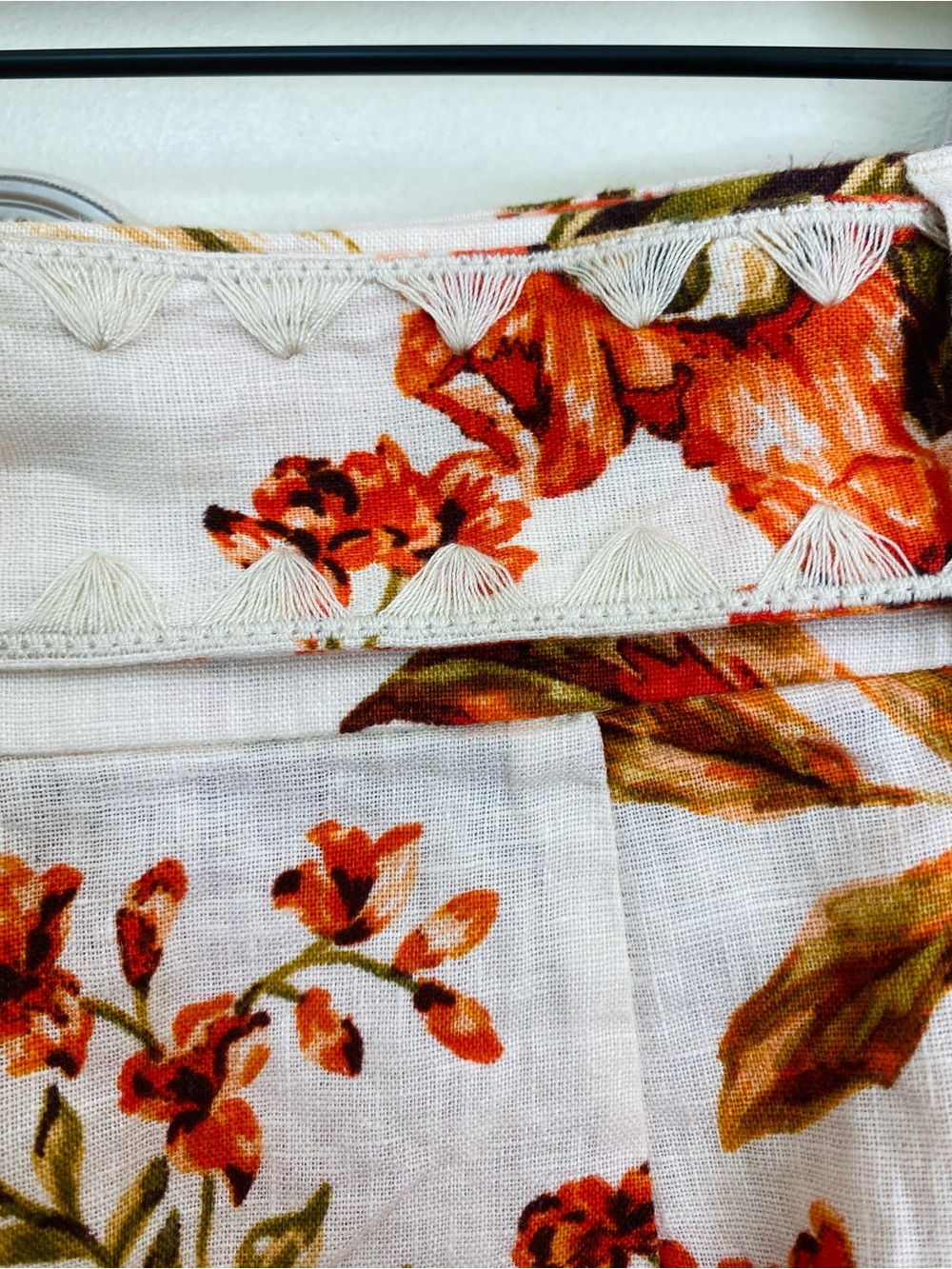 Joie Women’s 100% Linen Floral Belted Shorts High Rise Pocketed Sz 6 - Picture 8 of 11
